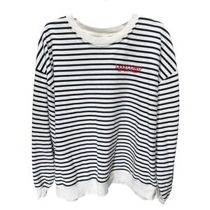 H&M Sweatshirt Women XXL Lake Como Italia Striped Oversized Travel Nautical